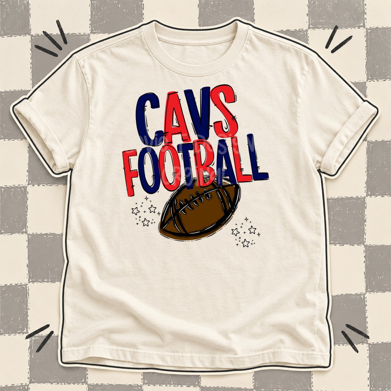Team Go Football Mascots Cavs Navy Red design