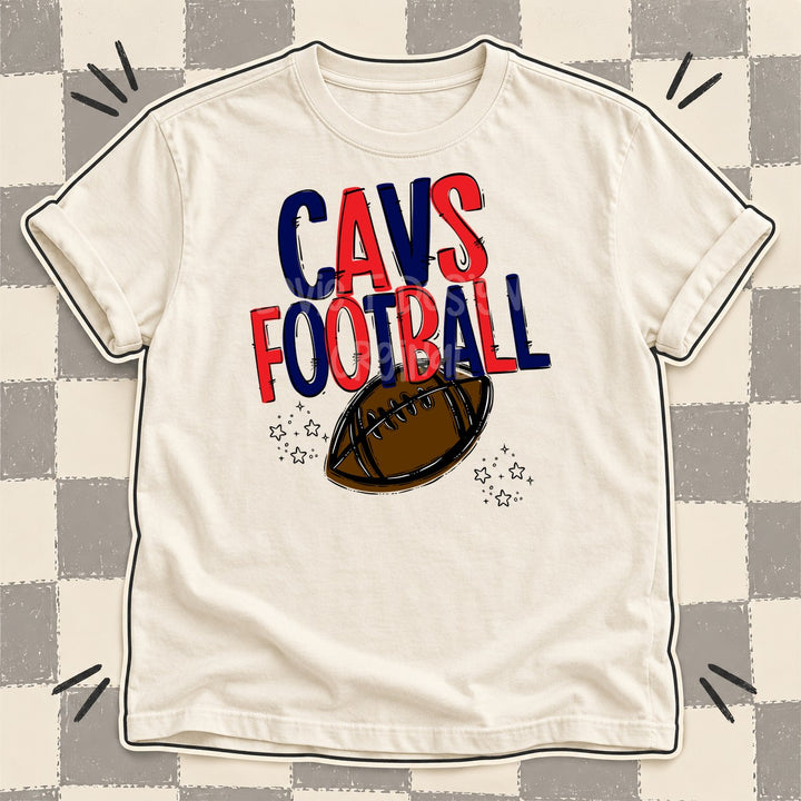 Cavs Navy Red Team Go Football Mascots DTF transfer mockup