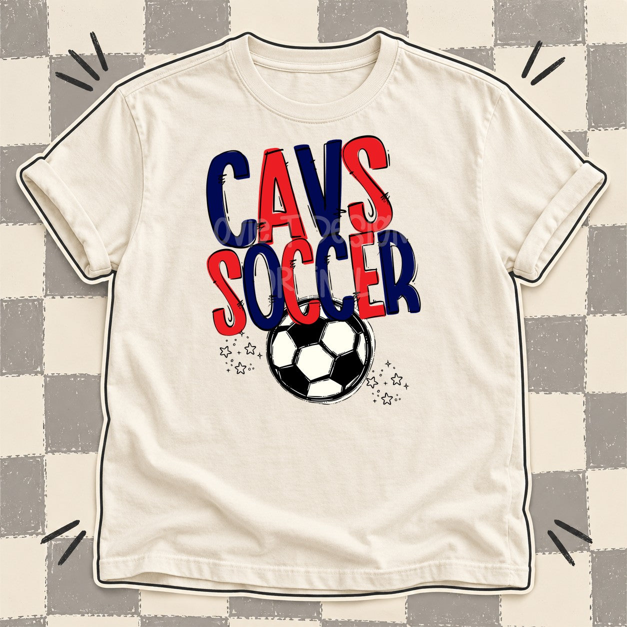 Team Go Soccer Mascots Cavs Navy Red design