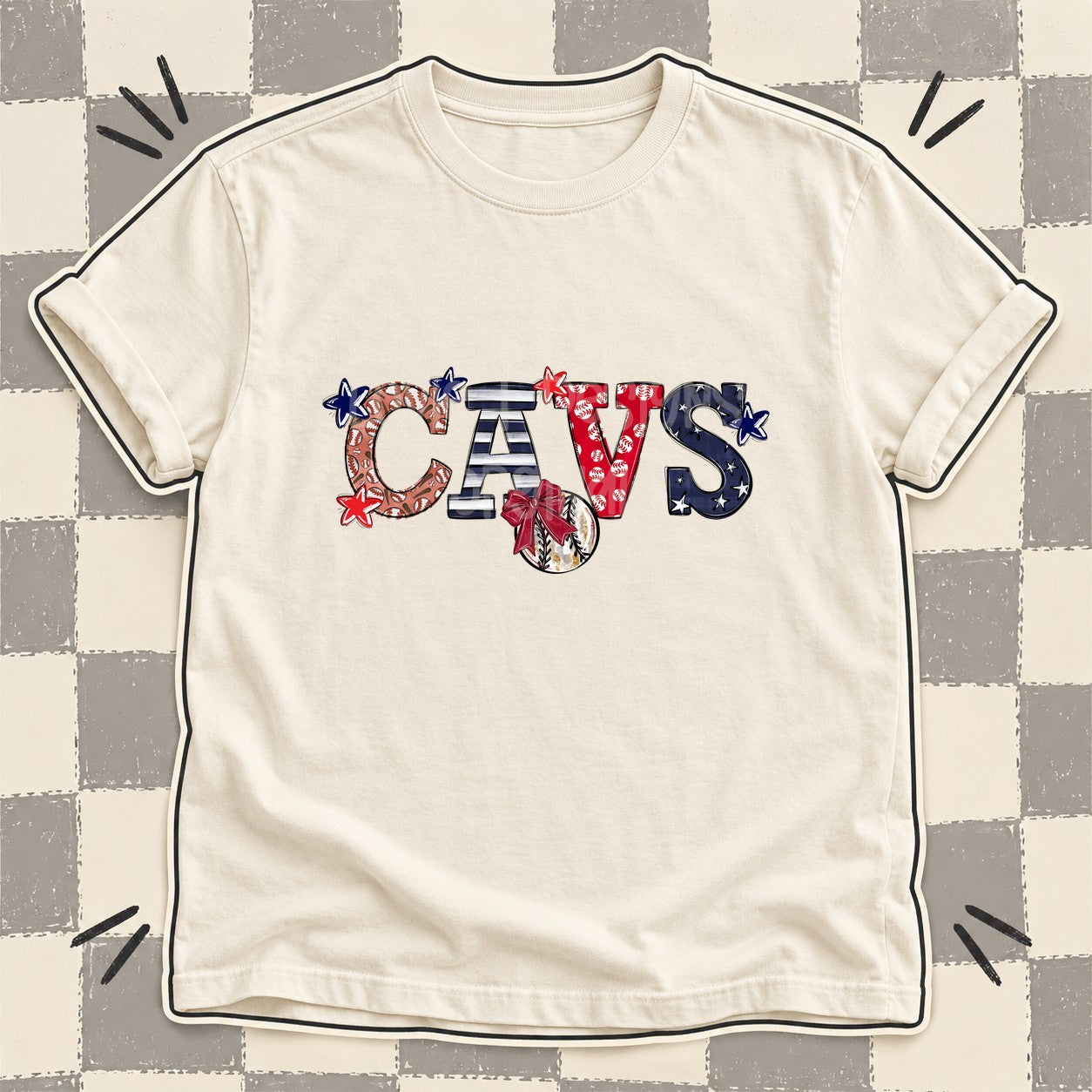 Mixed Doodle Baseball Mascots – Ballpark Classic Cavs design