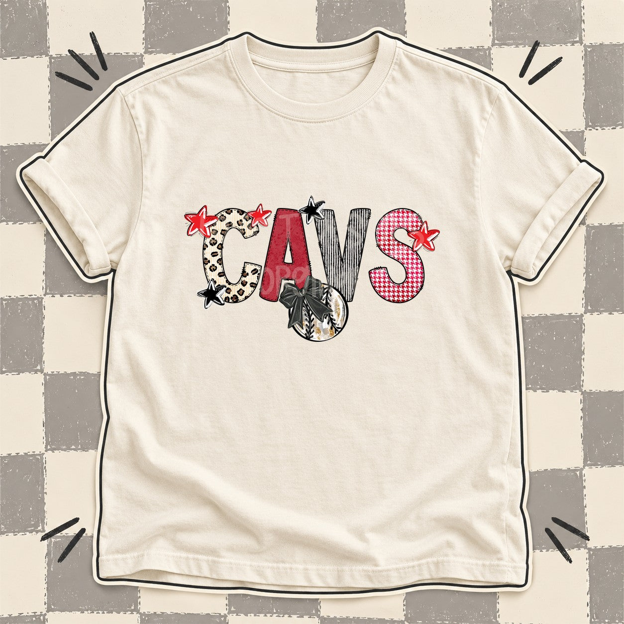 Mixed Doodle Baseball Mascots – Stitched Ballpark Cavs design