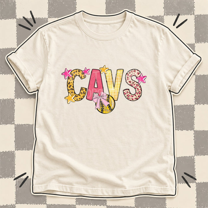 Cavs Mixed Doodle Softball Mascots – Sunshine Leopard DTF transfer mockup