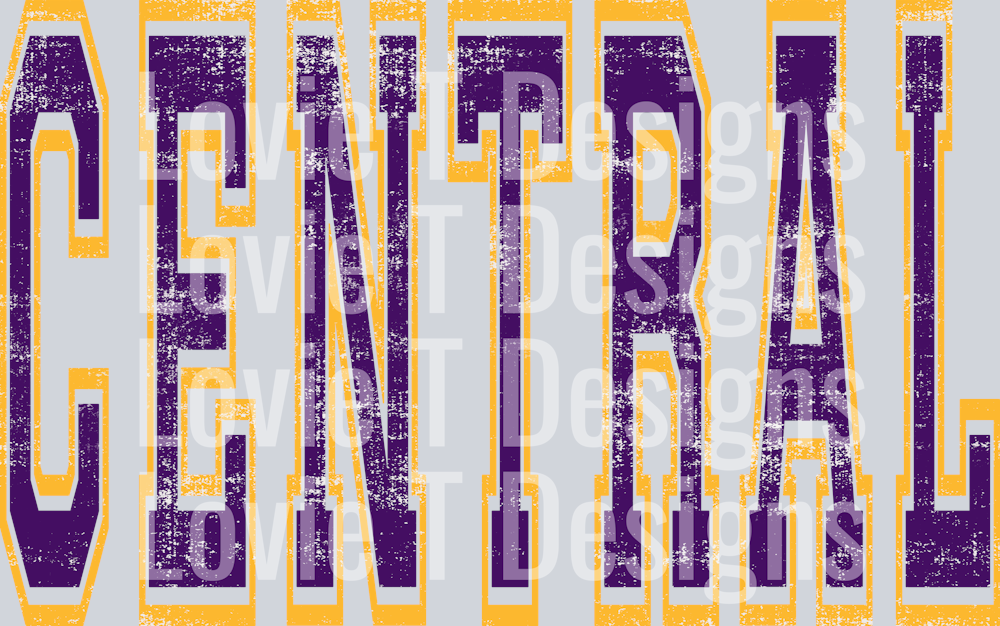 CENTRAL DEEP PURPLE AND YELLOW OVERSIZED VARSITY