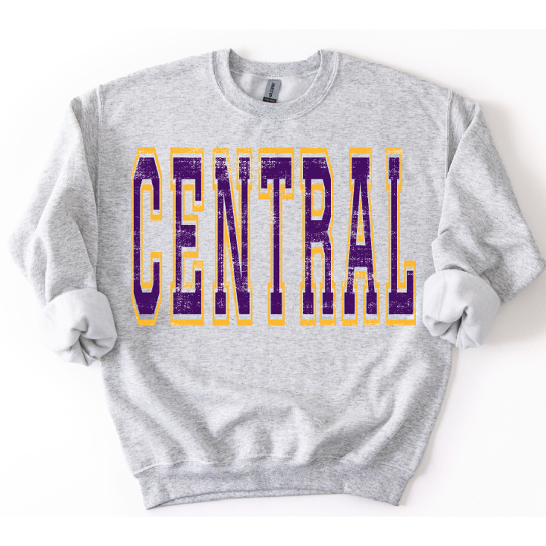 Central Deep Purple and Yellow Oversized Varsity – DTF Transfer