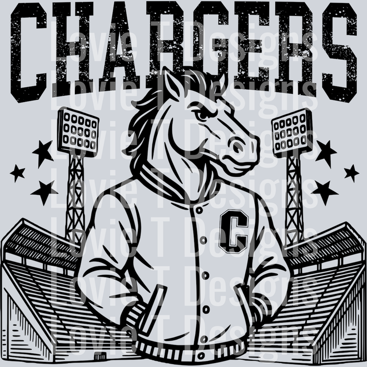 Chargers Letterman – DTF Transfer