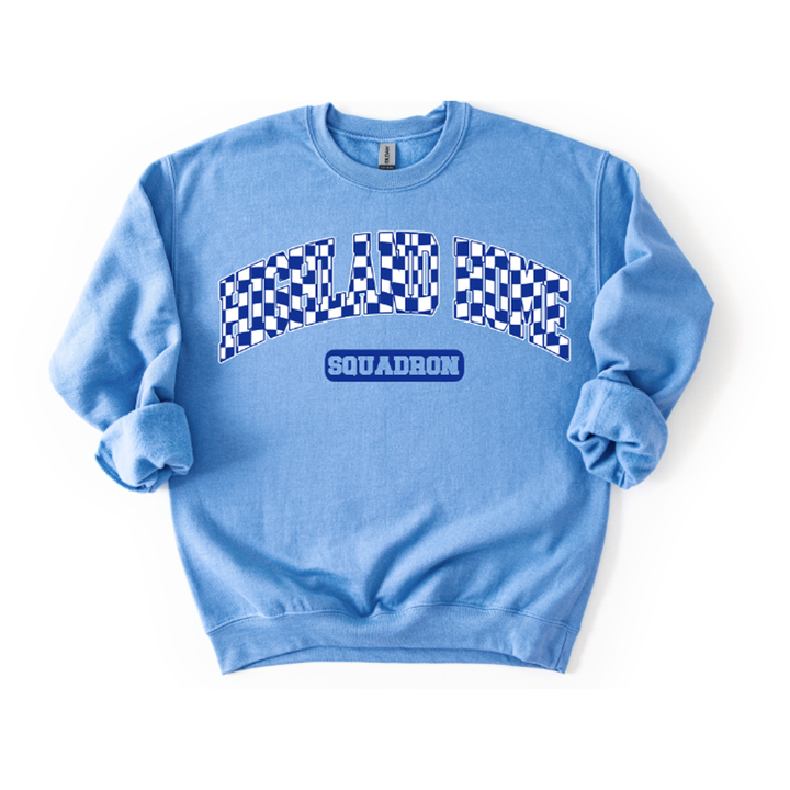 Checkers Arched Royal Blue Highland Home Squadron – DTF Transfer