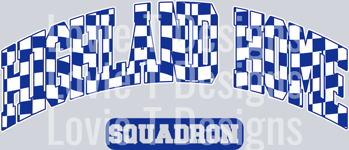 CHECKERS ARCHED ROYAL BLUE HIGHLAND HOME SQUADRON