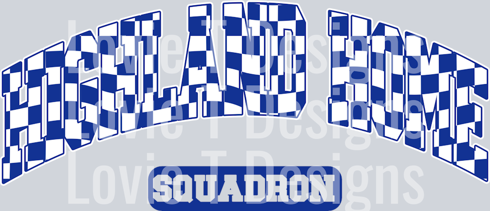 CHECKERS ARCHED ROYAL BLUE HIGHLAND HOME SQUADRON