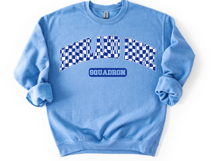 Checkers Arched Royal Blue Highland Home Squadron DTF transfer design – image 1