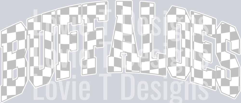 CHECKERS BUFFALOES SILVER AND WHITE