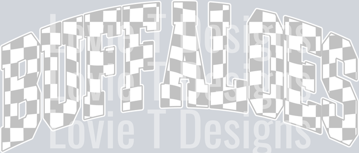 CHECKERS BUFFALOES SILVER AND WHITE