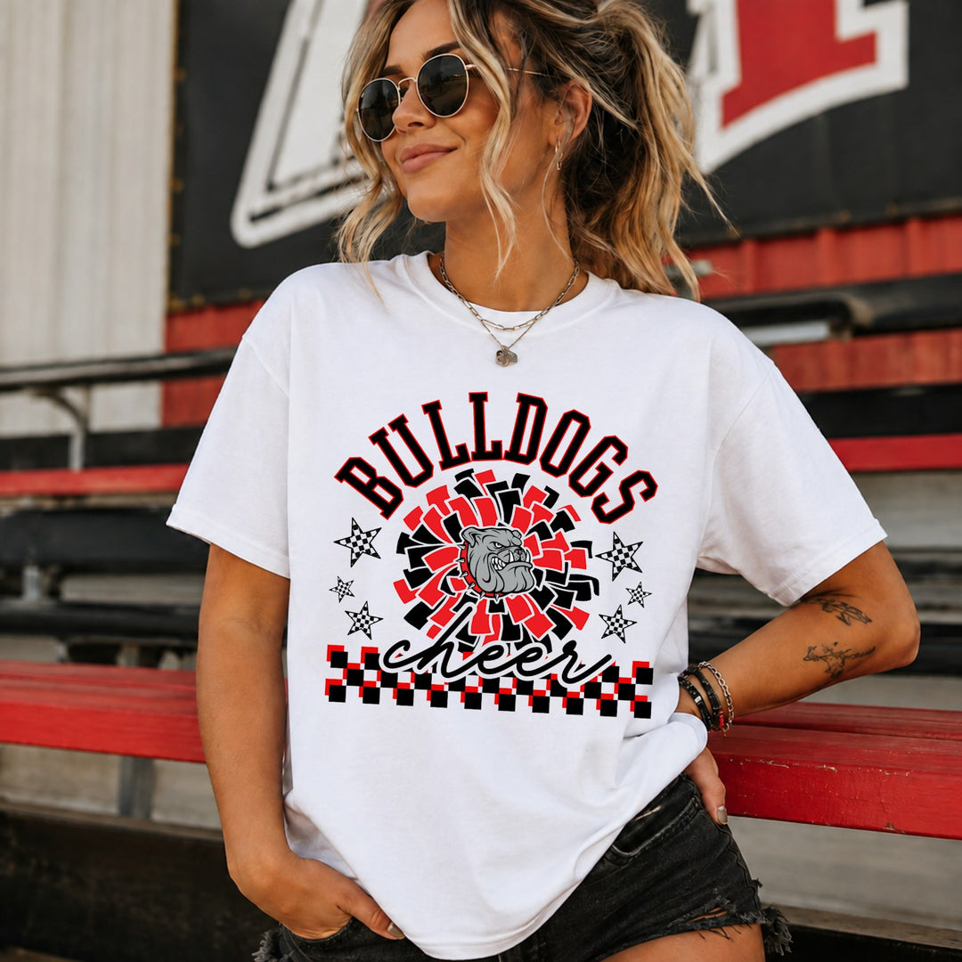 Checkered Cheer Mascot customizable DTF transfer mockup