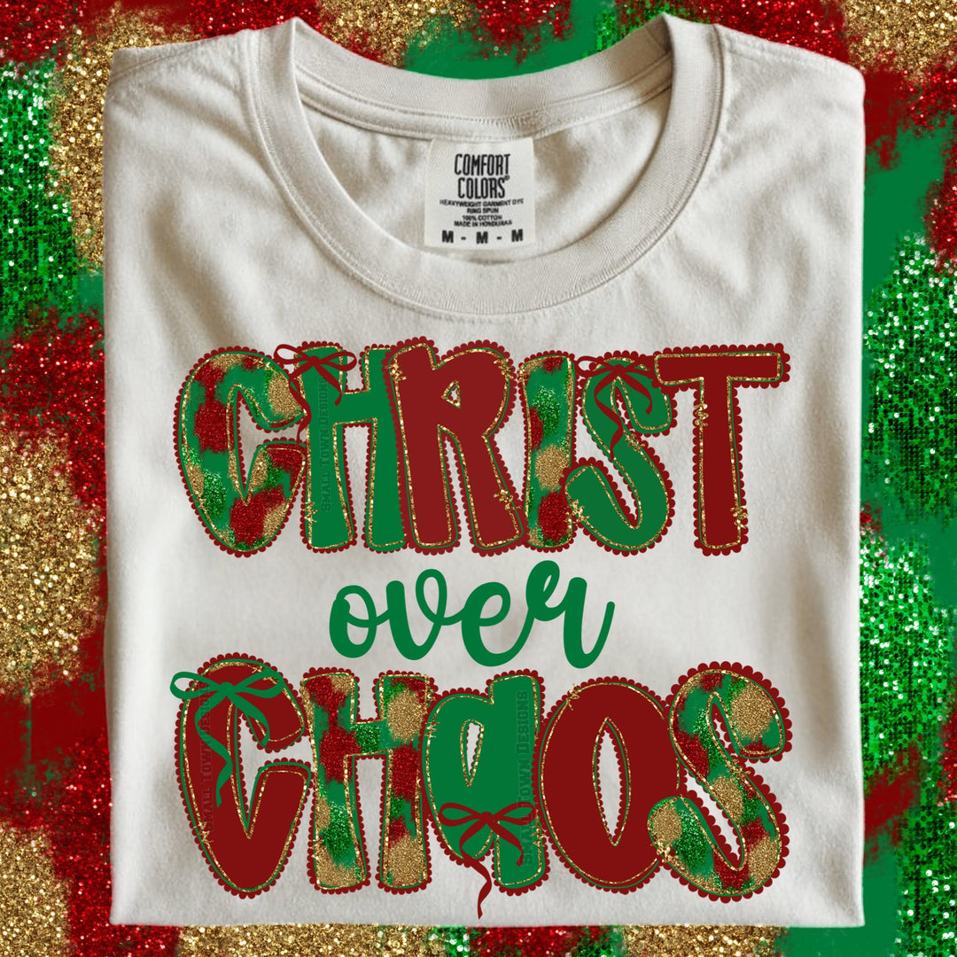 CHRIST OVER CHAOS CHRISTMAS BOW