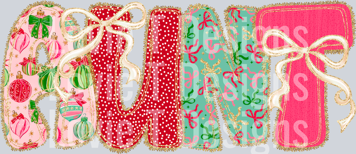 Christmas Bow Lace Aunt