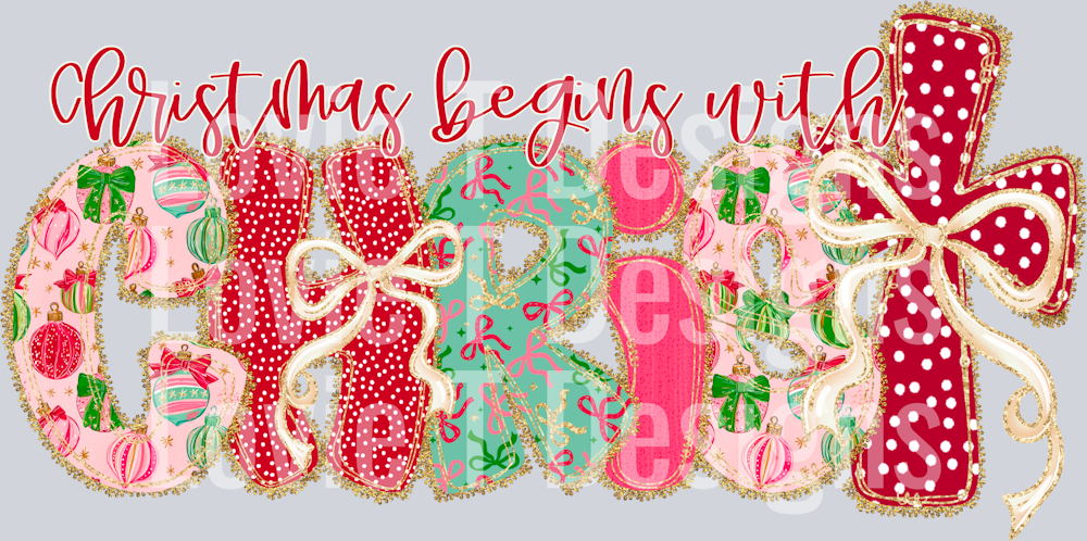 Christmas Bow Lace Christ