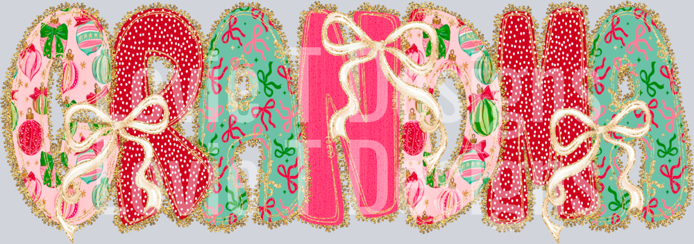 Christmas Bow Lace Grandma