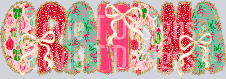 Christmas Bow Lace Grandma