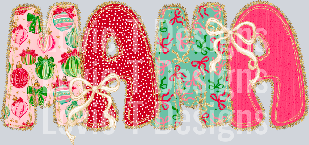 Christmas Bow Lace Mama