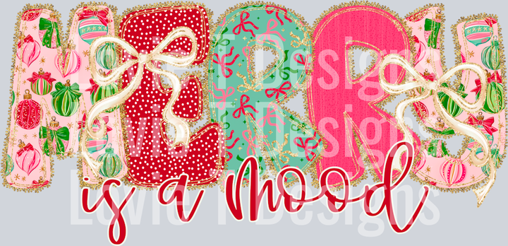 Christmas Bow Lace Merry is a Mood