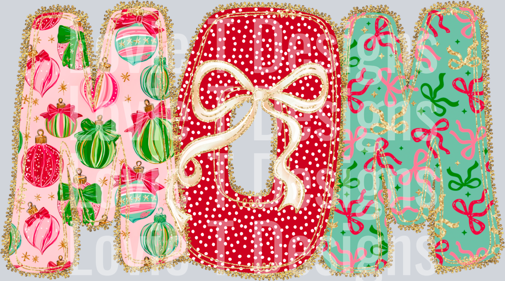 Christmas Bow Lace Mom