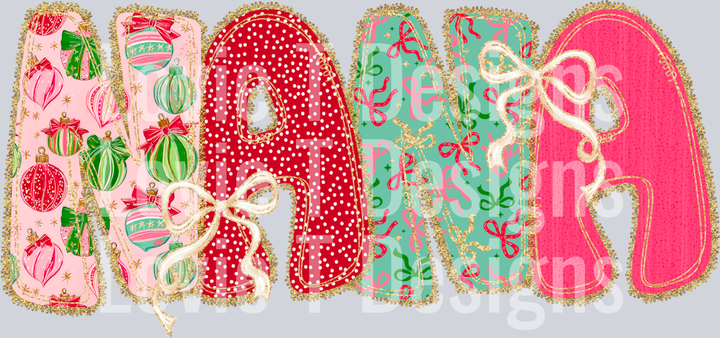 Christmas Bow Lace Nana