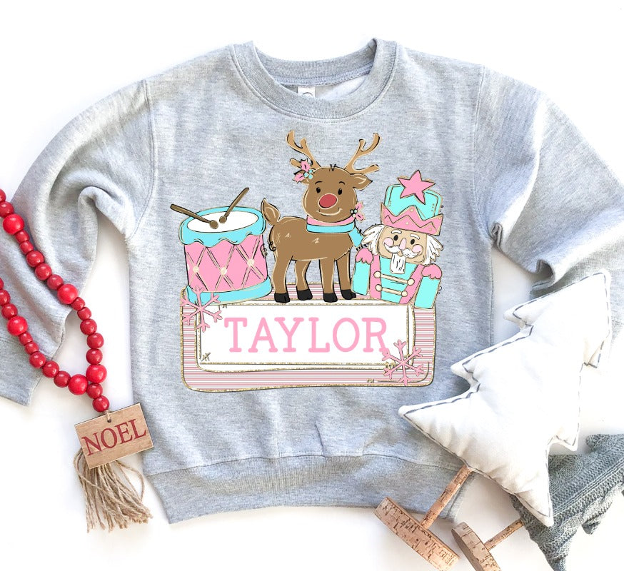 CHRISTMAS NAME PLATE PINK