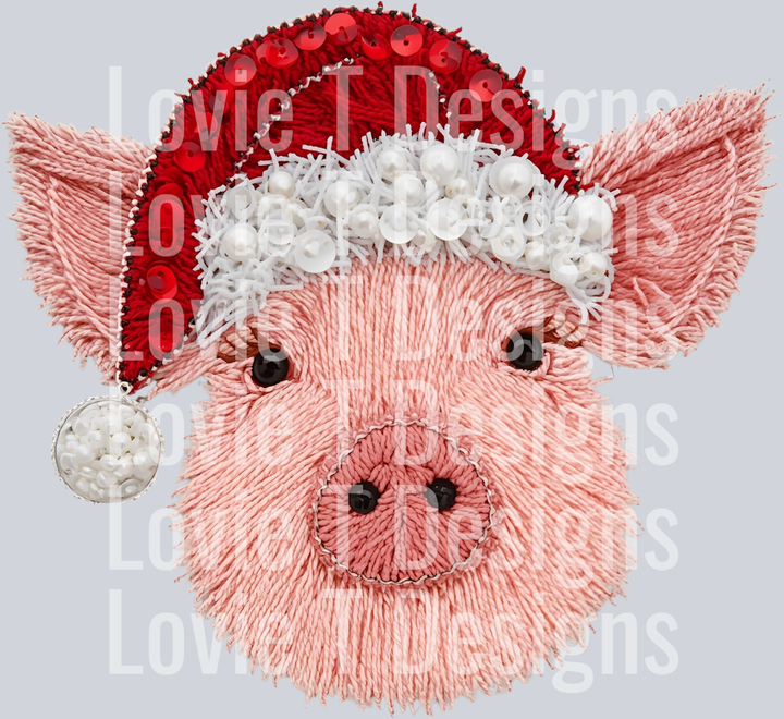CHRISTMAS PIG FAUX YARN