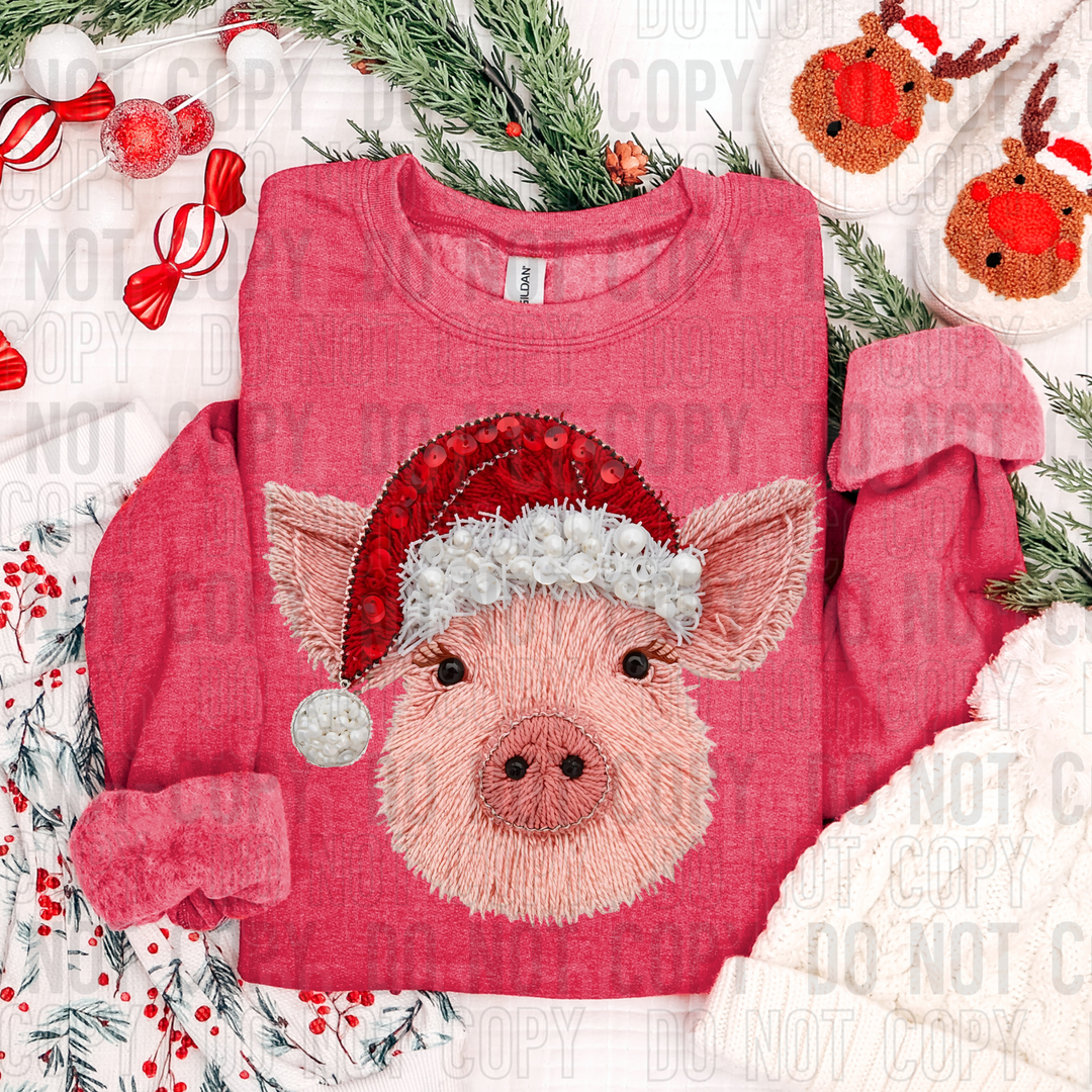 CHRISTMAS PIG FAUX YARN