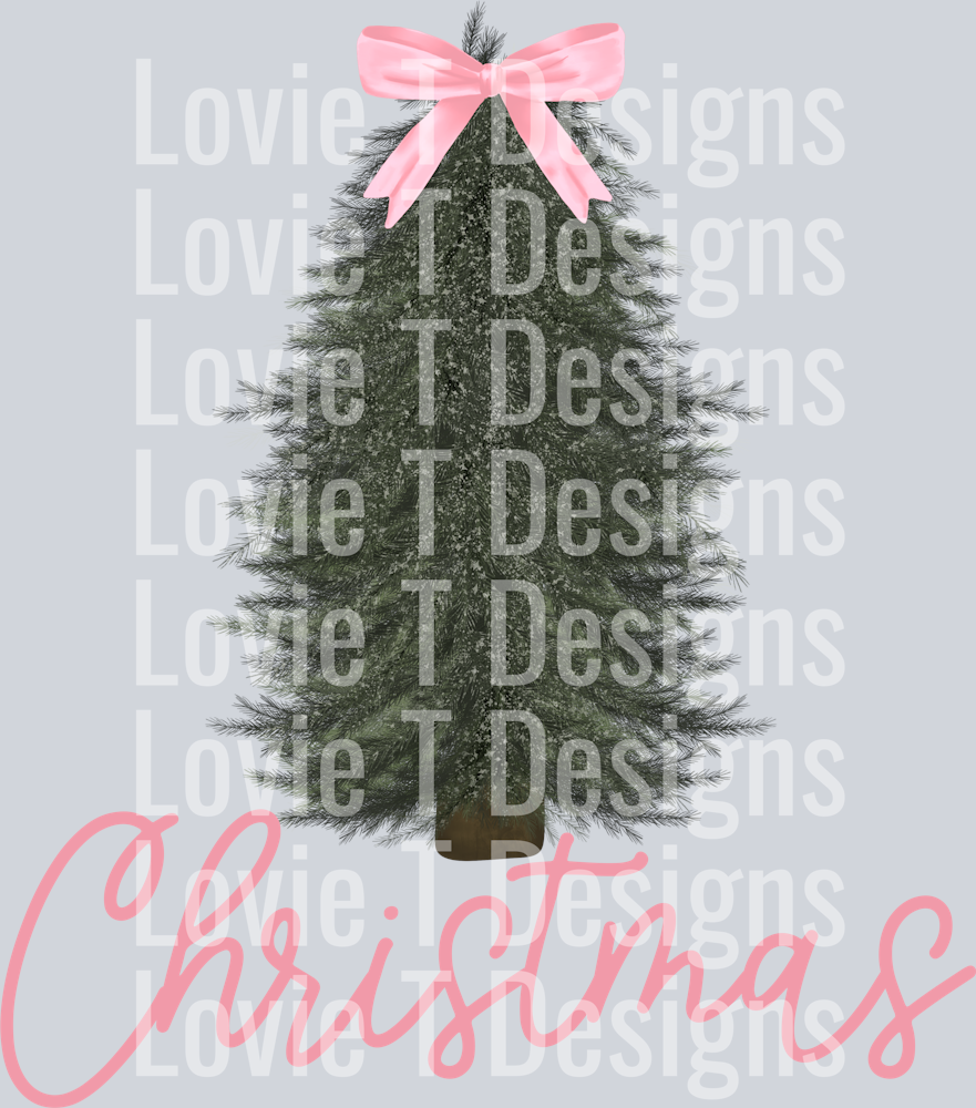 Christmas Tree Pink Bow