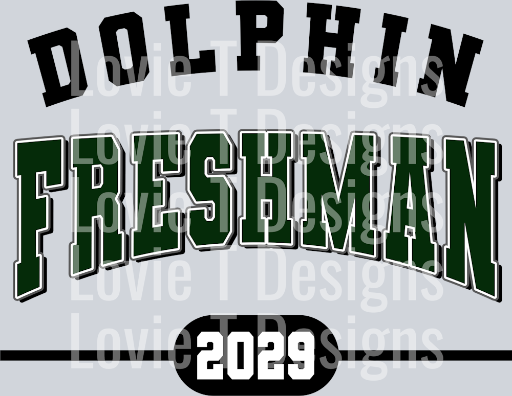 Classic Varsity DOLPHIN FRESHMAN 2029 DARK GREEN