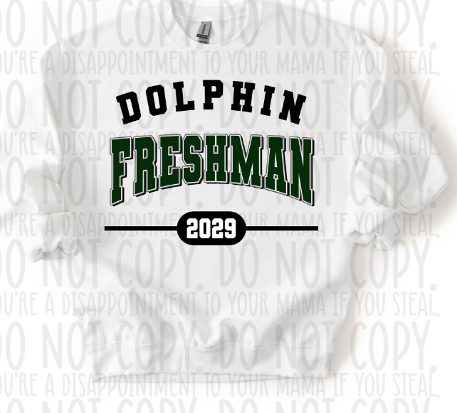 CLASSIC VARSITY DOLPHIN FRESHMAN 2029 DARK GREEN