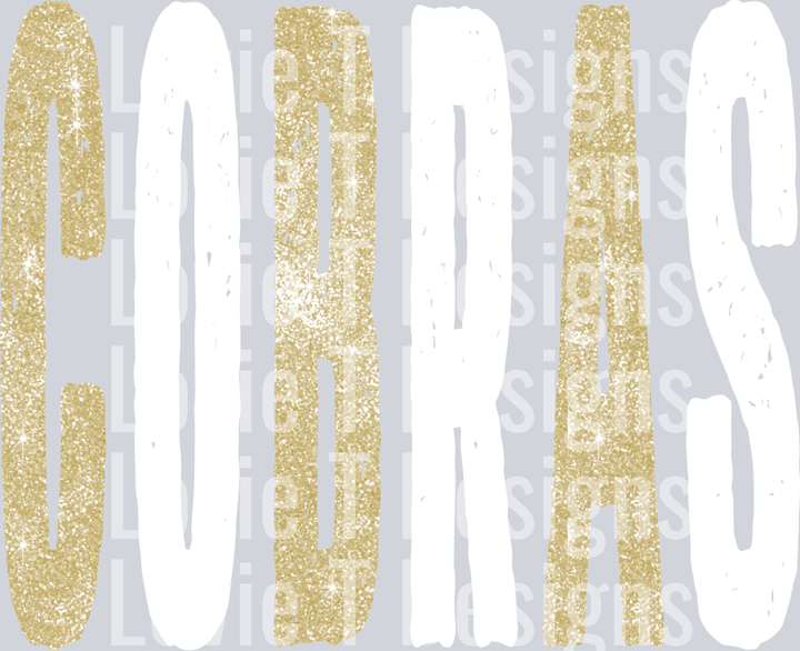COBRAS VEGAS GOLD AND WHITE GRUNGE MASCOT