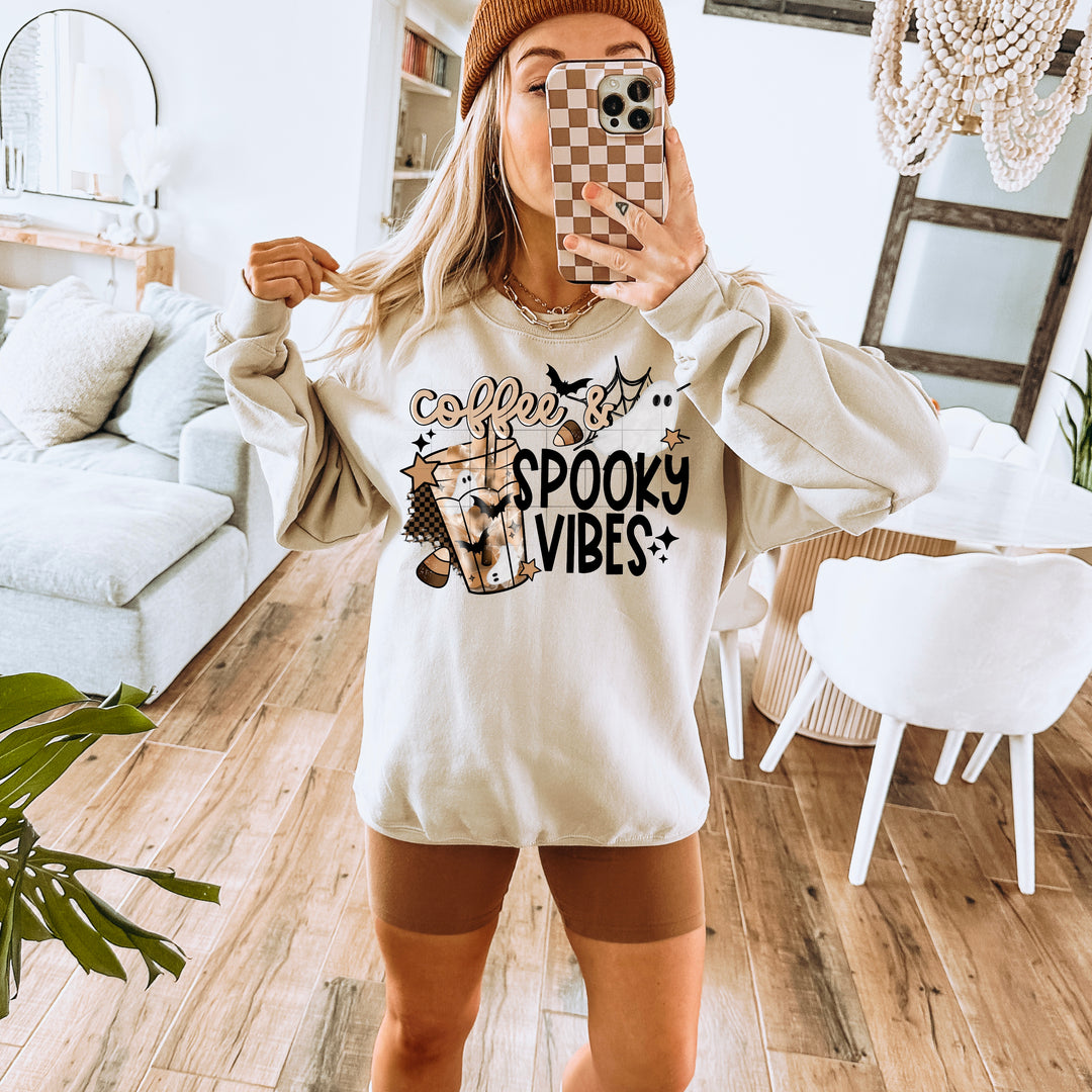 COFFEE AND SPOOKY VIBES BLACK WORDS