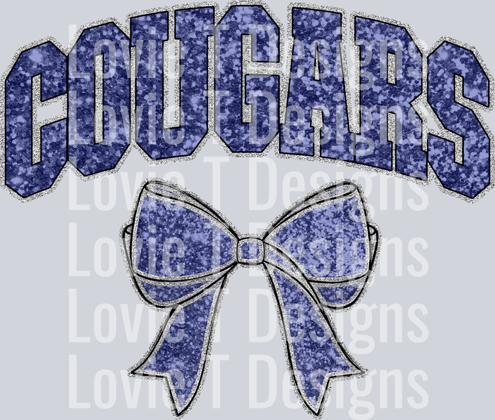 COLLEGIATE GLITTER COUGARS NAVY