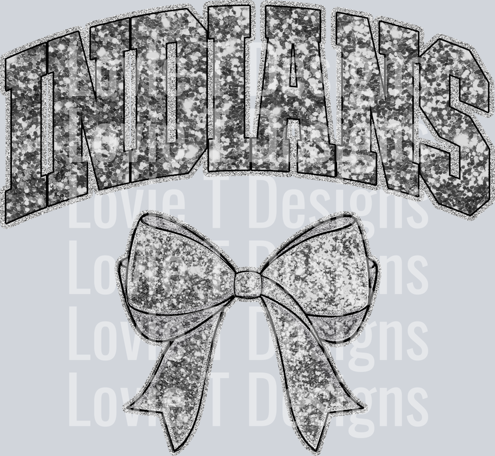 COLLEGIATE GLITTER INDIANS GRAY
