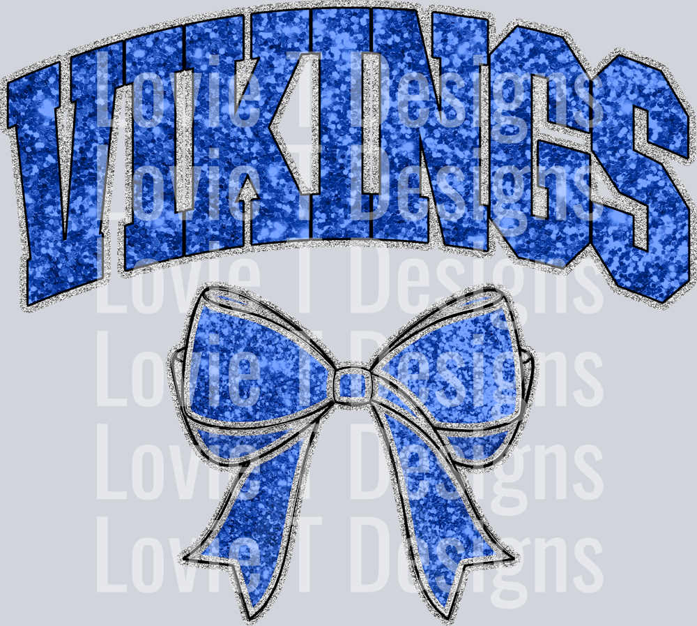 COLLEGIATE GLITTER MASCOTS VIKINGS BLUE