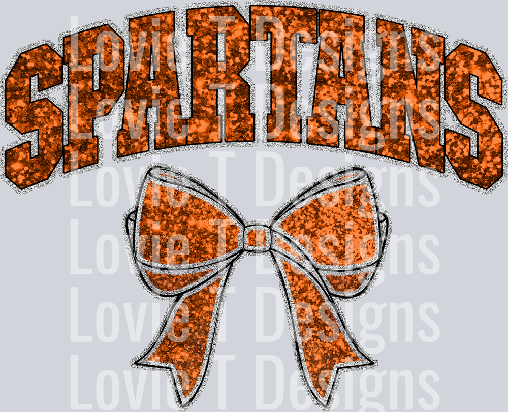 COLLEGIATE GLITTER SPARTANS ORANGE