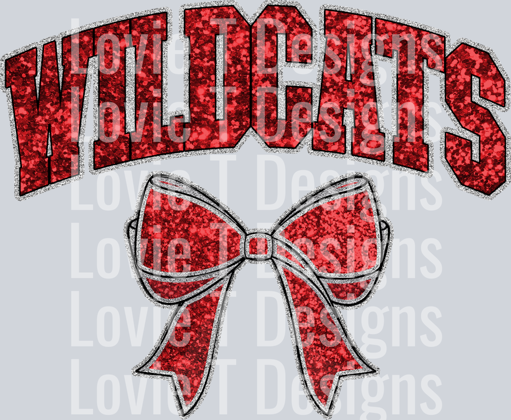 COLLEGIATE GLITTER WILDCATS RED