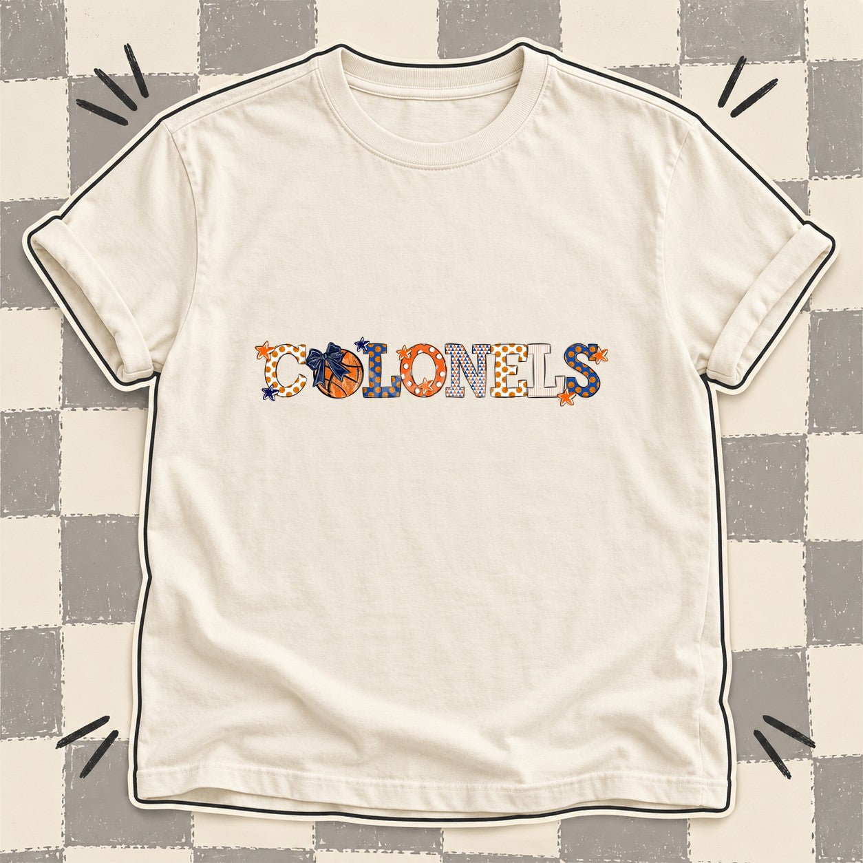 Mixed Doodle Basketball Mascots – Court Classic Colonels design