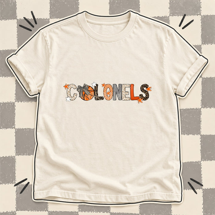 Colonels Mixed Doodle Basketball Mascots – Orange and Brown DTF transfer mockup