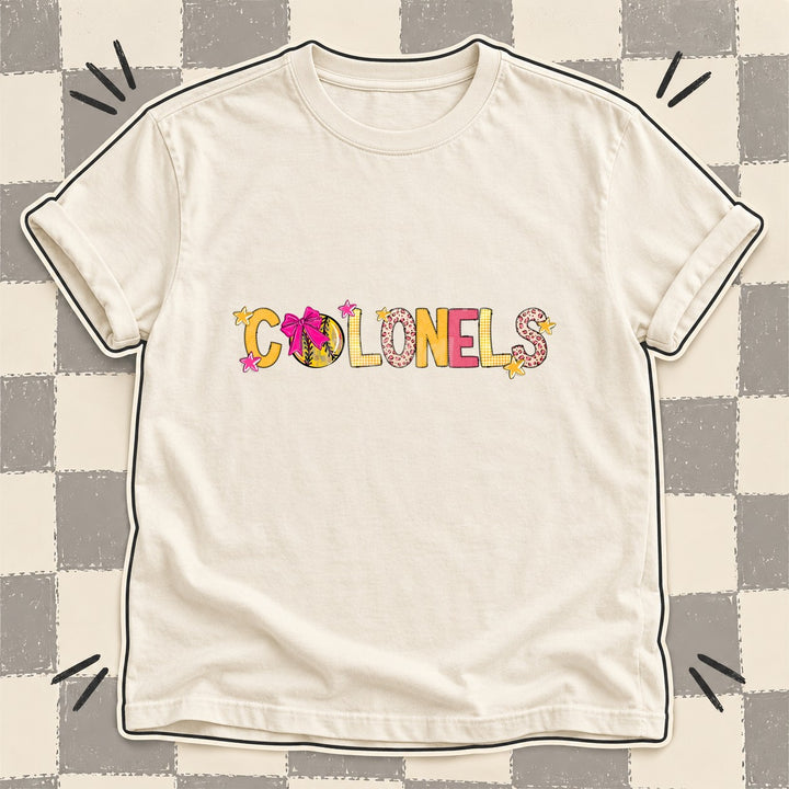 Colonels Mixed Doodle Softball Mascots – Stitched Softball DTF transfer mockup