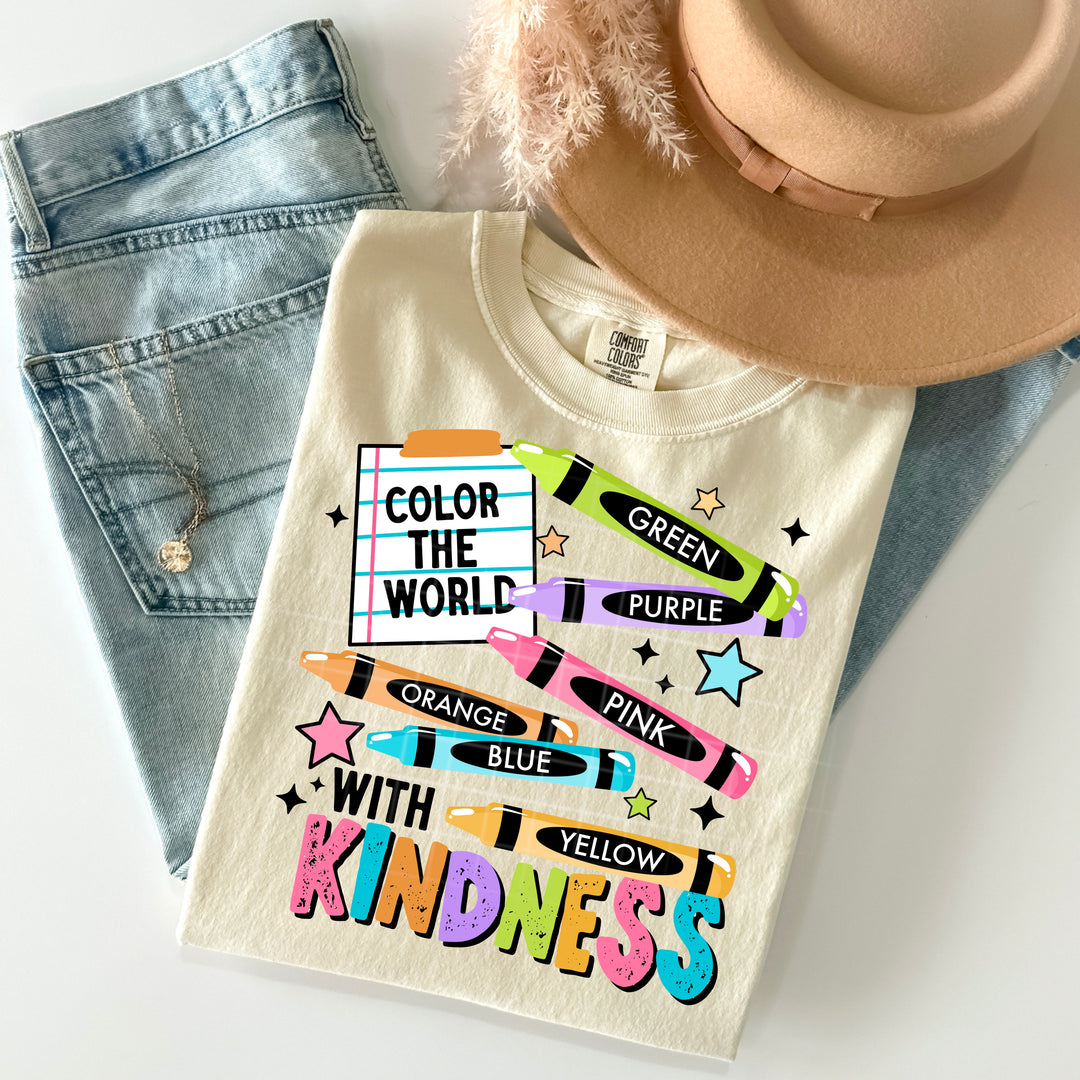 Color the World with Kindness DTF transfer design – image 1