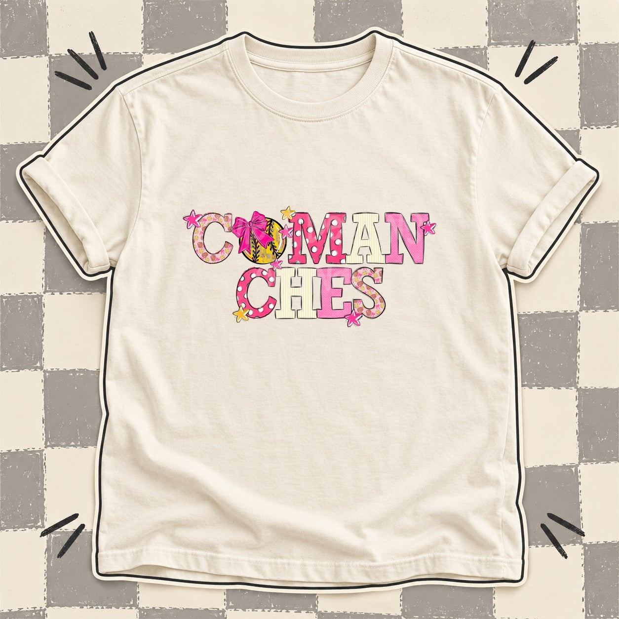 Mixed Doodle Softball Mascots – Sweet Softball Comanches design