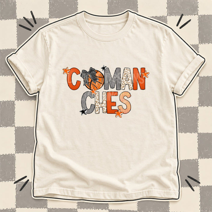 Comanches Mixed Doodle Basketball Mascots – Hoops Houndstooth DTF transfer mockup