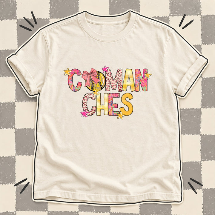 Comanches Mixed Doodle Softball Mascots – Softball Brights DTF transfer mockup