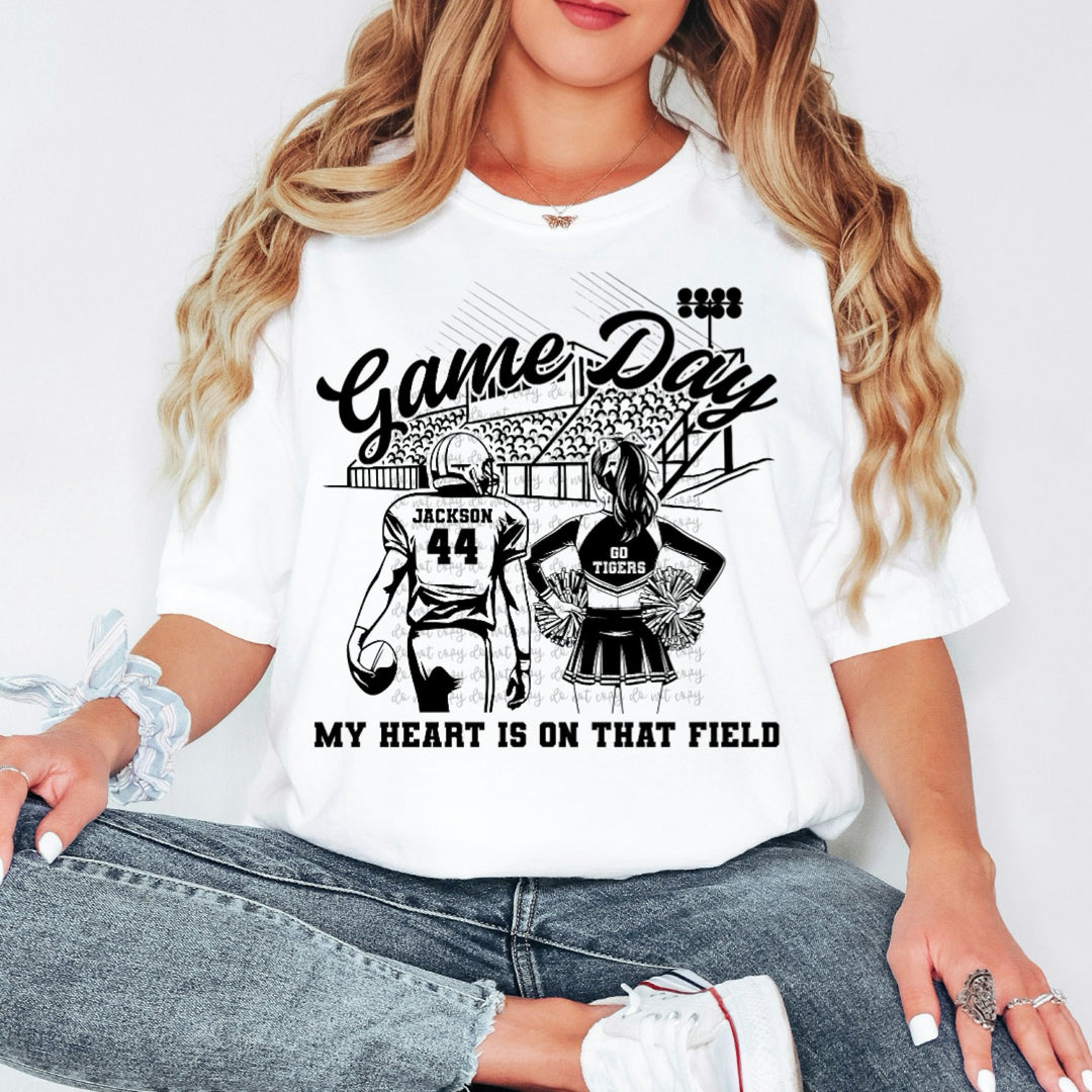 Game Day Cheer and Football Bleachers customizable DTF transfer mockup