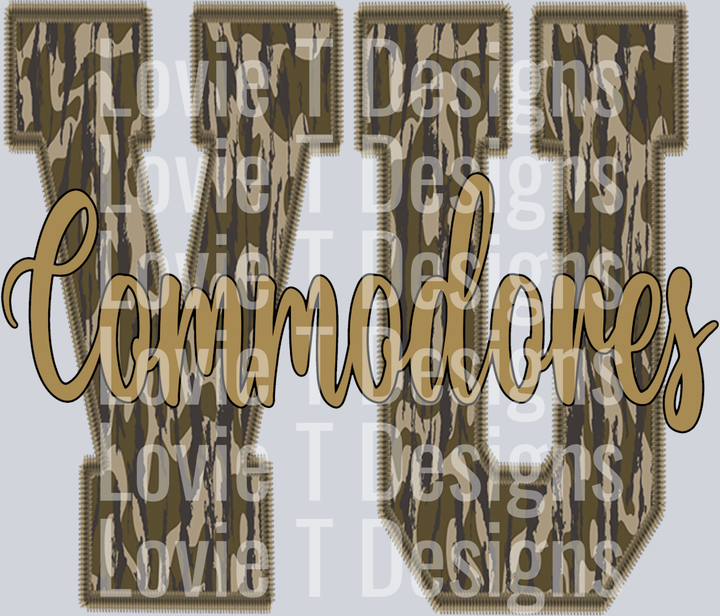 Commodores Woodland Camo Initials