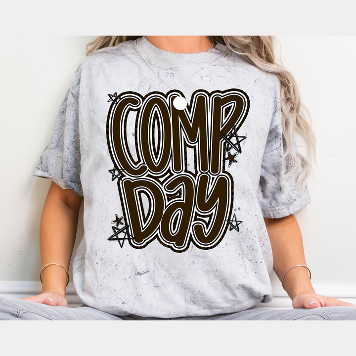 Comp Day Lettering Brown – DTF Transfer – product image