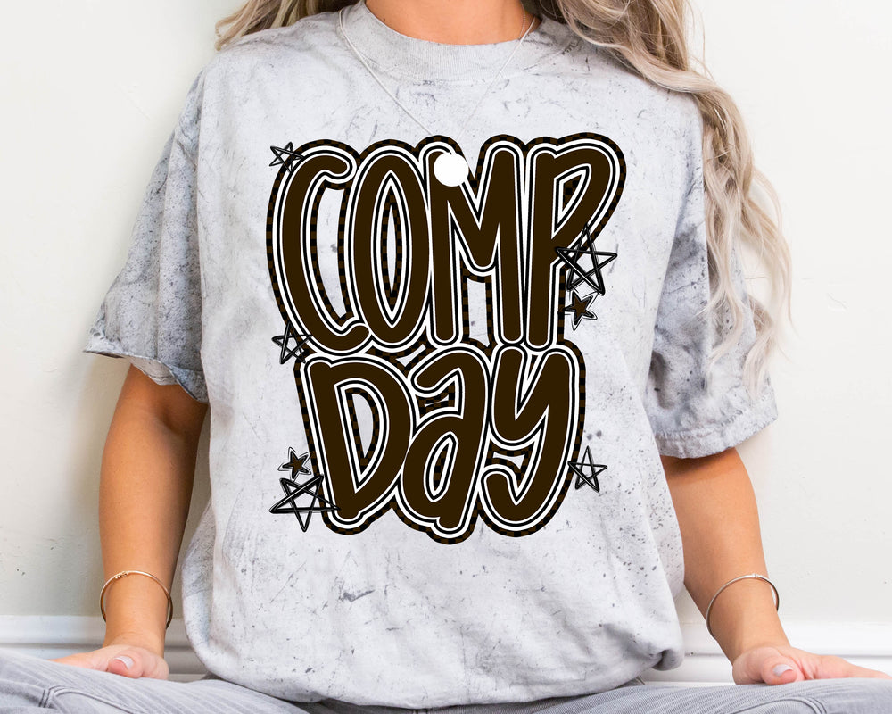 Comp Day Lettering Brown DTF transfer design