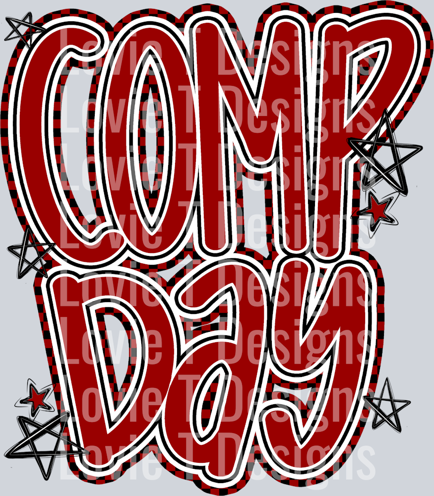 COMP DAY LETTERING CRIMSON
